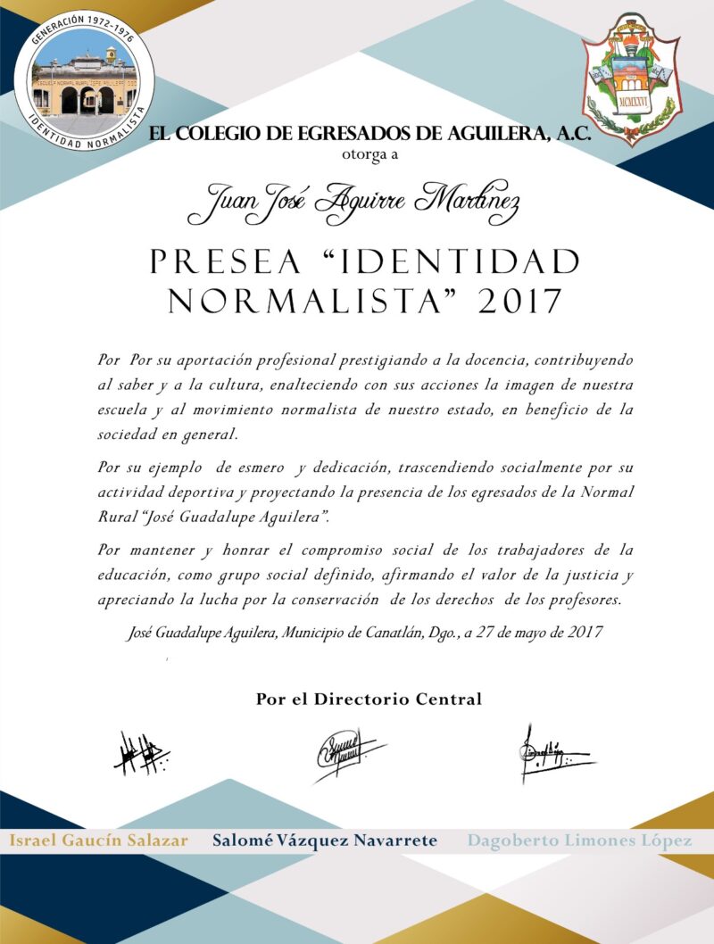 Presea Identidad Normalista